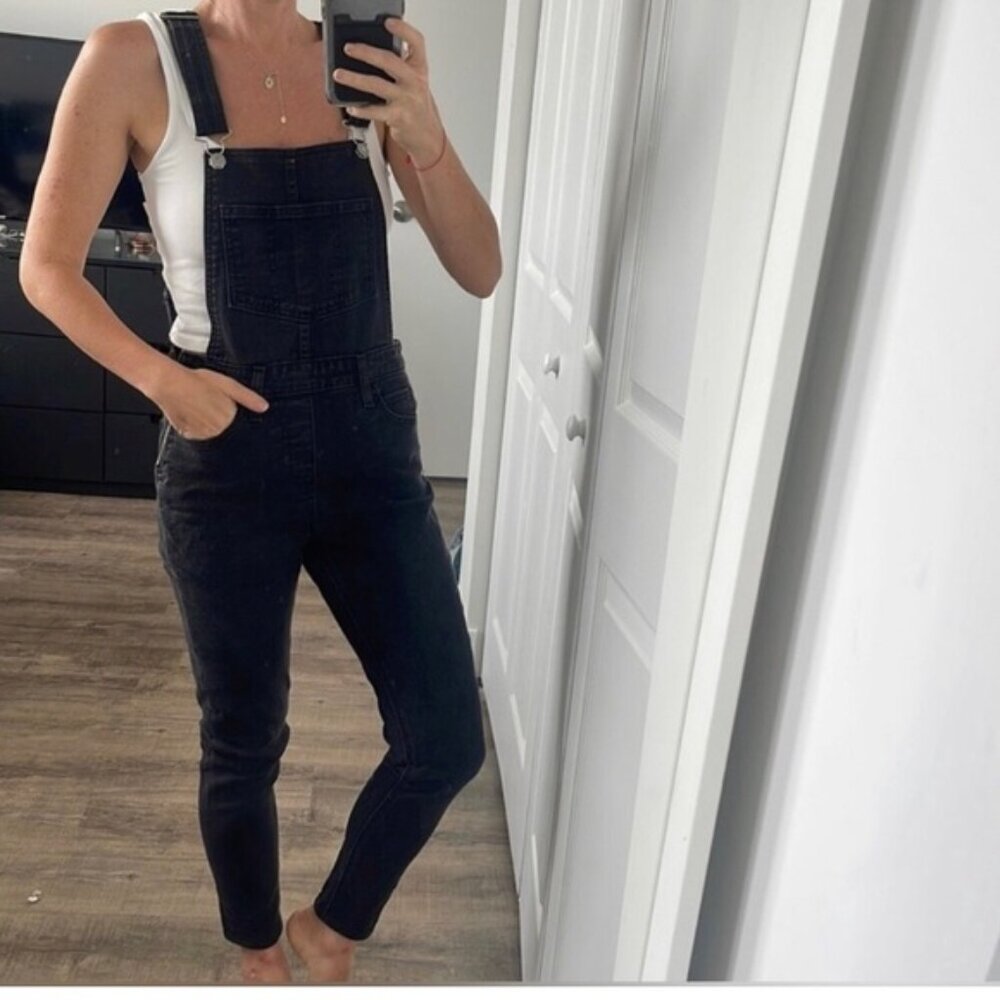 Levis washed blk slim leg overalls 27 ankle - Picture 5 of 7